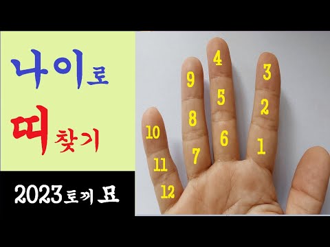 나이로 띠 찾기 , 손가락 사용 ㅡ 우프 선생 , 2023. 2. 27