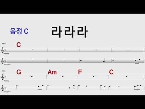 라라라  SG워너비 C코드 /통기타 카포 악보영상