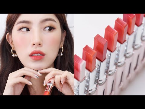 (eng cc) 도톰한 립 연출하기💋 #그라데이션_꿀템 라네즈 신상! 레이어링 립바 전색상 발색! #LANEIGE lip reviewㅣhiyena 하이예나