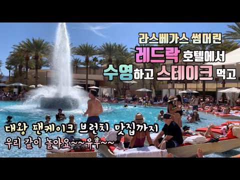 라스베가스 호텔 수영장에서 놀고 스테이크도 먹고 브런치 맛집까지 Red rock hotel pool, hearthstone, hash house a go go las vegas