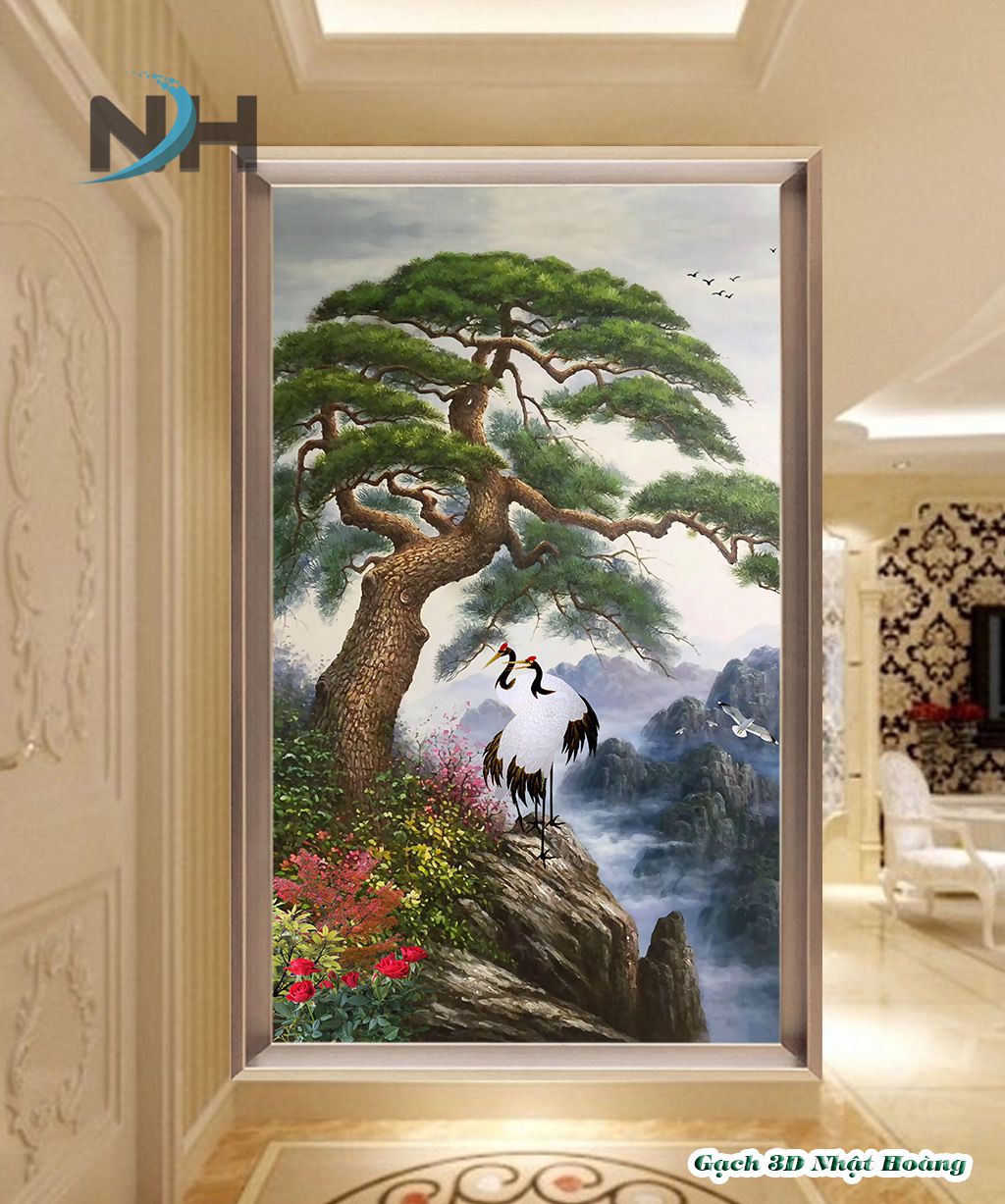Tranh Gạch Ốp Tường 3Dnh524 - Gạch 3D Nhật Hoàng