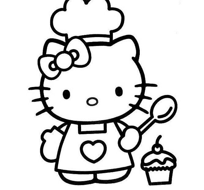 Tranh Tô Màu Hello Kitty Đẹp Nhất Dễ Thương, Có Hình Mẫu