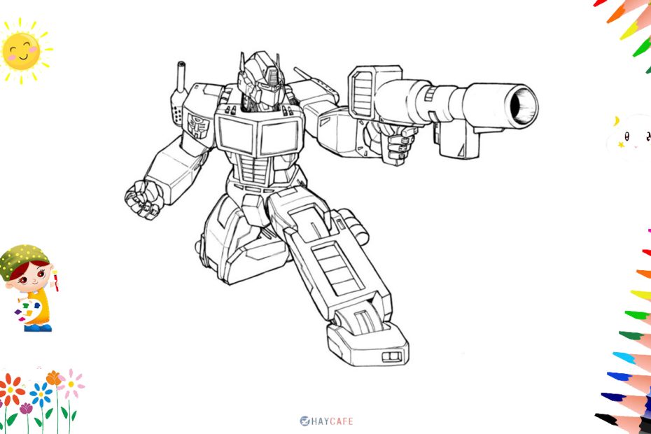 Tranh Tô Màu Robot Biến Hình, Đại Chiến, Gundam, Transformer