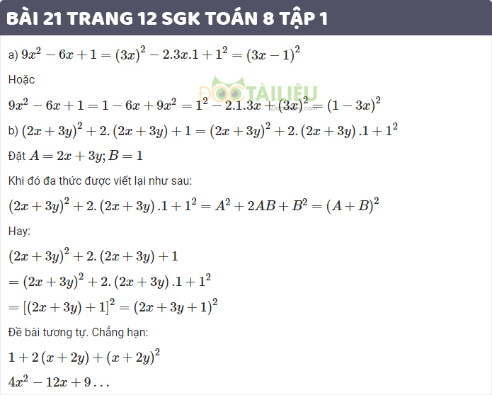 Bài 21 Trang 12 Sgk Toán 8 Tập 1 | Giải Bài 21 Sgk Toán 8 Tập 1 Trang 12 |  Giải Toán 8