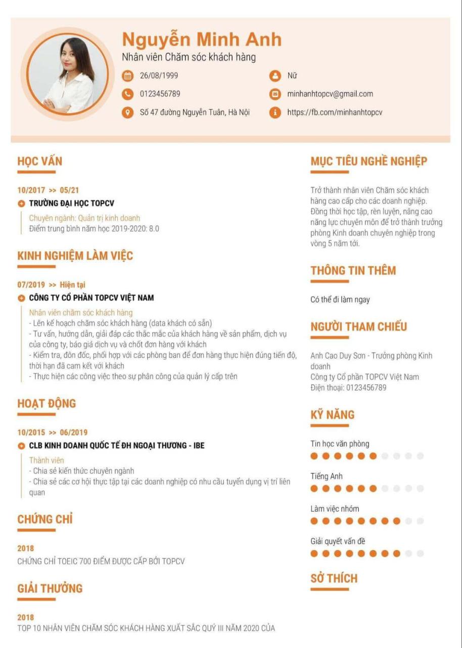 Tổng Hợp Mẫu Cv Xin Việc Chuẩn, Độc Đáo, Tạo Cv Online Miễn Phí