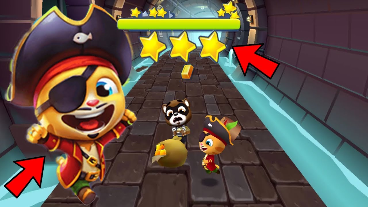 Talking Tom Gold Run *Full Screen* Pirate Ginger New Character Catch The  Raccoon - Youtube