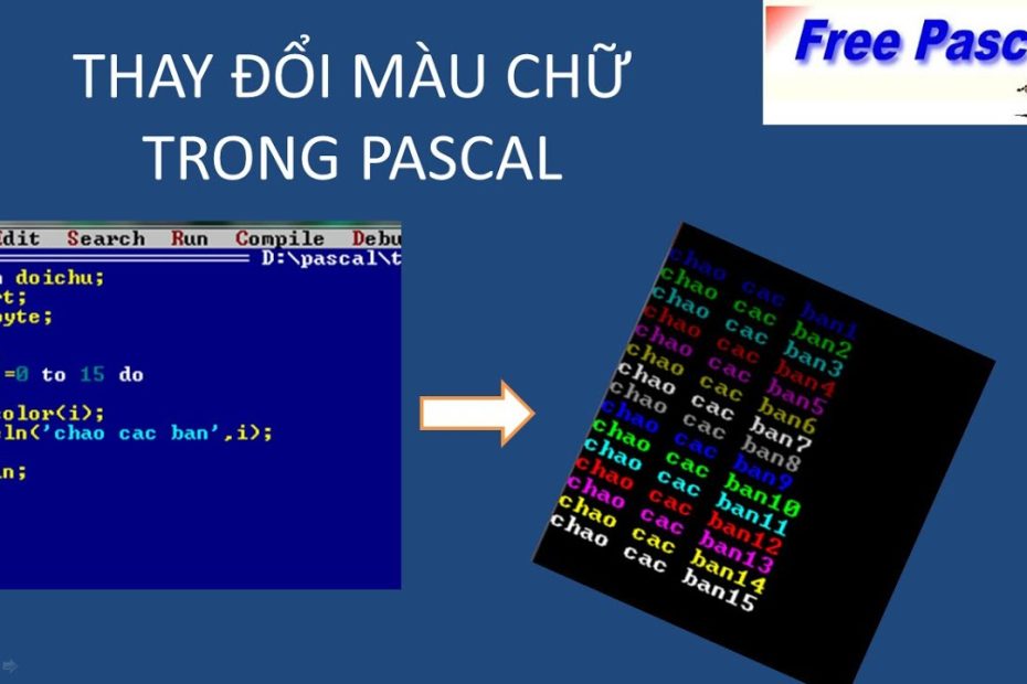 Pascal, Thay Đổi Màu Chữ Cho Đẹp. - Youtube
