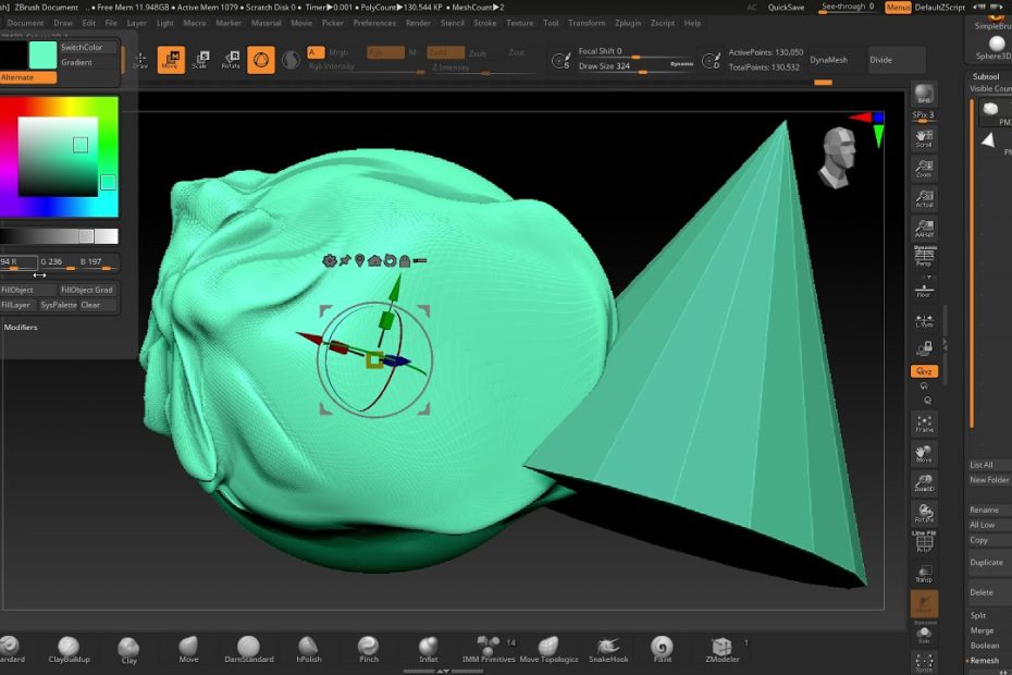 Zbrush - 09 - Chất Liệu Và Màu Sắc (Material & Color) - Youtube
