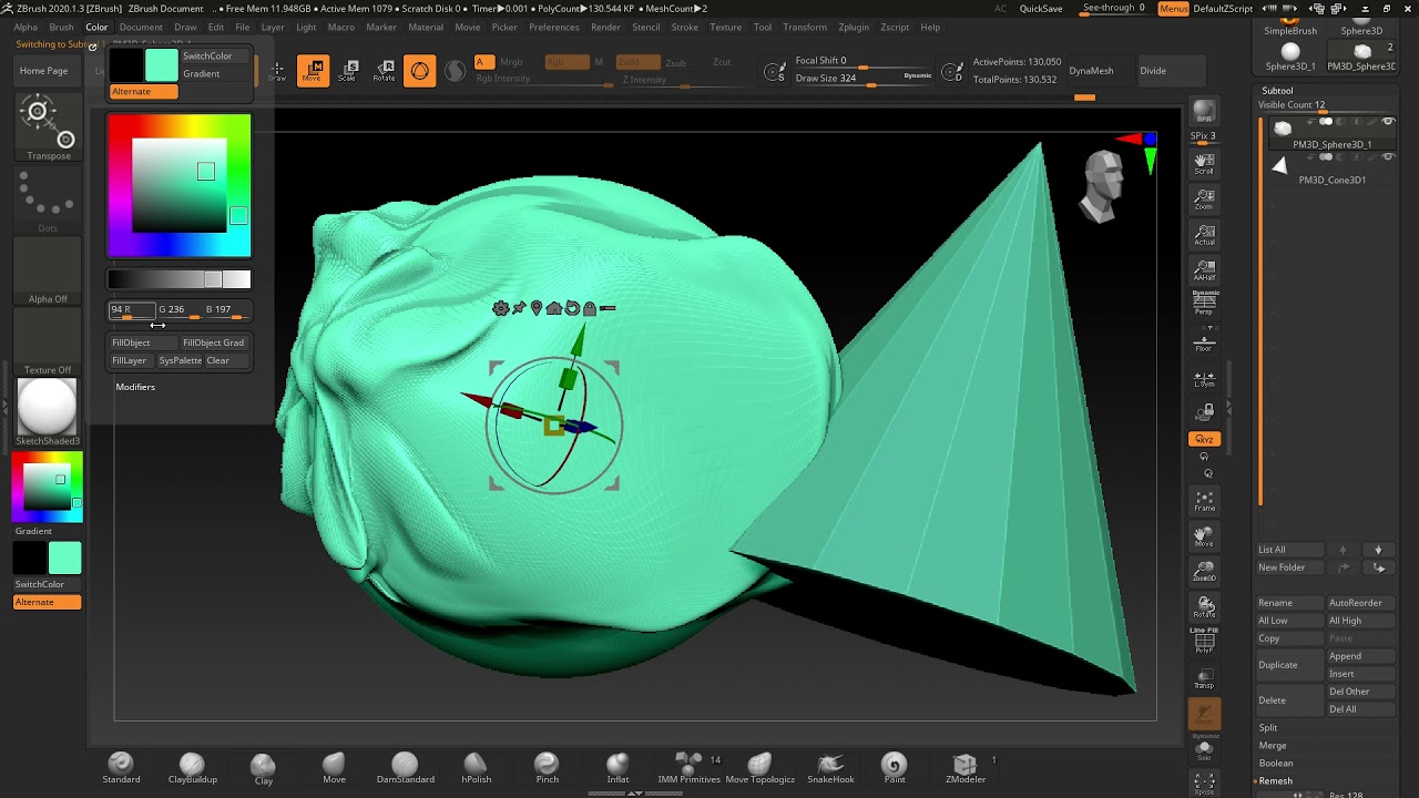 Zbrush - 09 - Chất Liệu Và Màu Sắc (Material & Color) - Youtube
