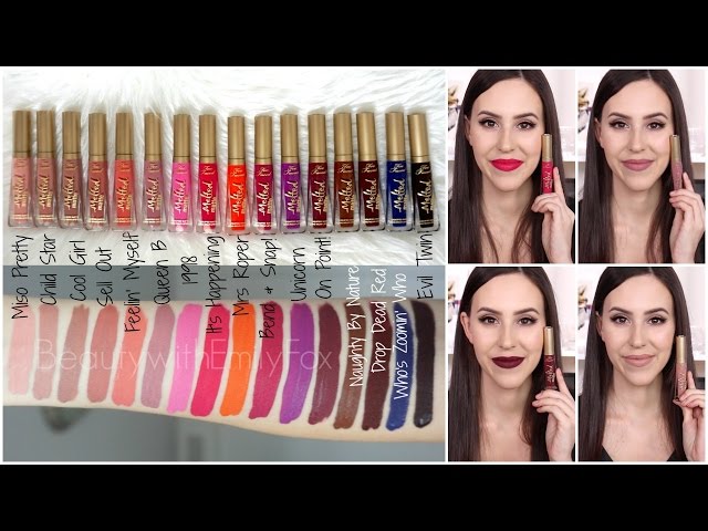 Too Faced Melted Matte Lipstick | Review + Lip Swatches | 16 Shades -  Youtube