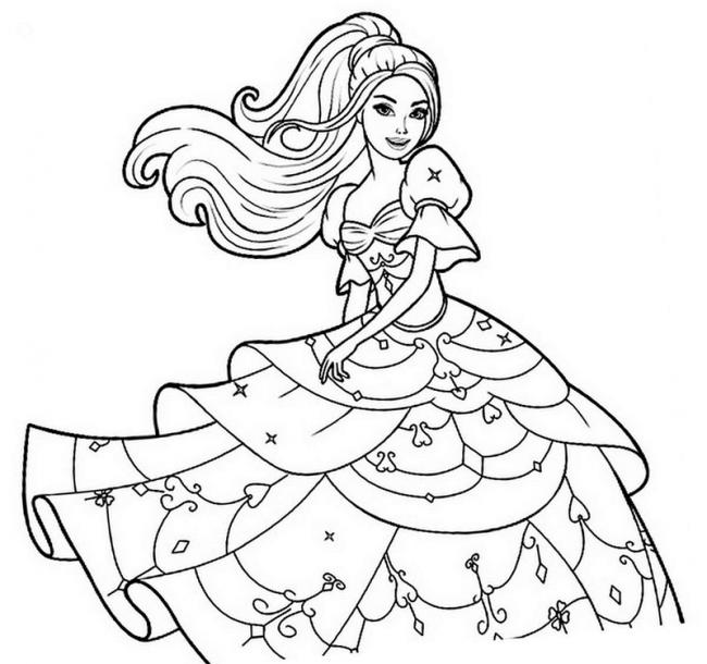 15 Bức Tranh Tô Màu Công Chúa Barbie Được Các Bé Yêu Thích