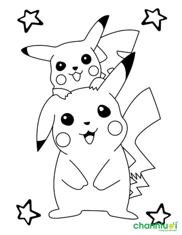 50 Mẫu Tranh Tô Màu Pikachu Đẹp, Dễ Thương Mới Nhất Cho Bé Tập Tô