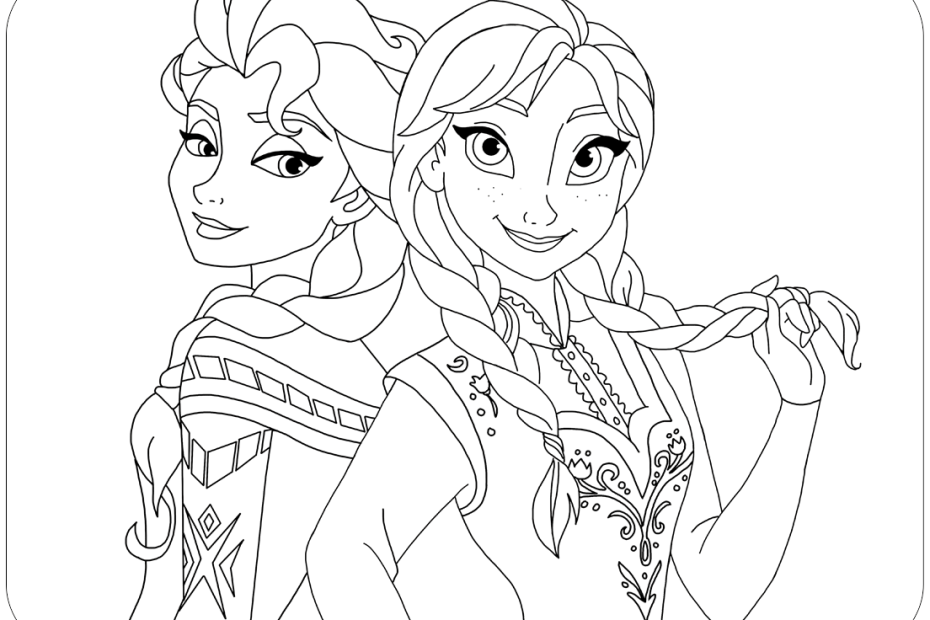 Tranh Tô Màu Công Chúa Elsa Và Anna