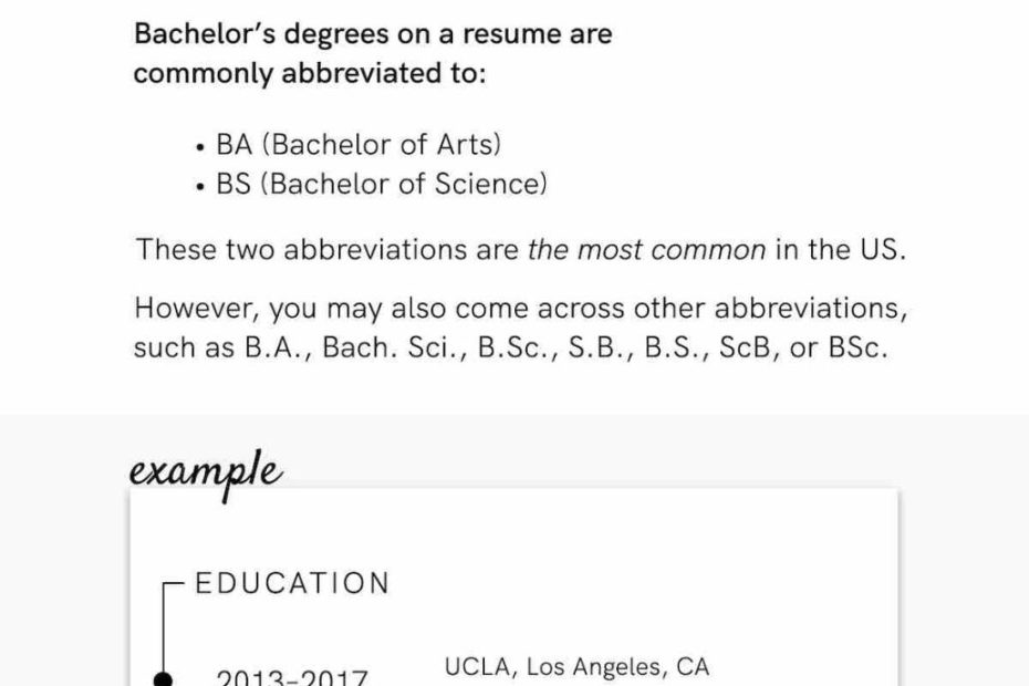 How To List A Degree On A Resume (Associate, Bachelor'S, Ma)