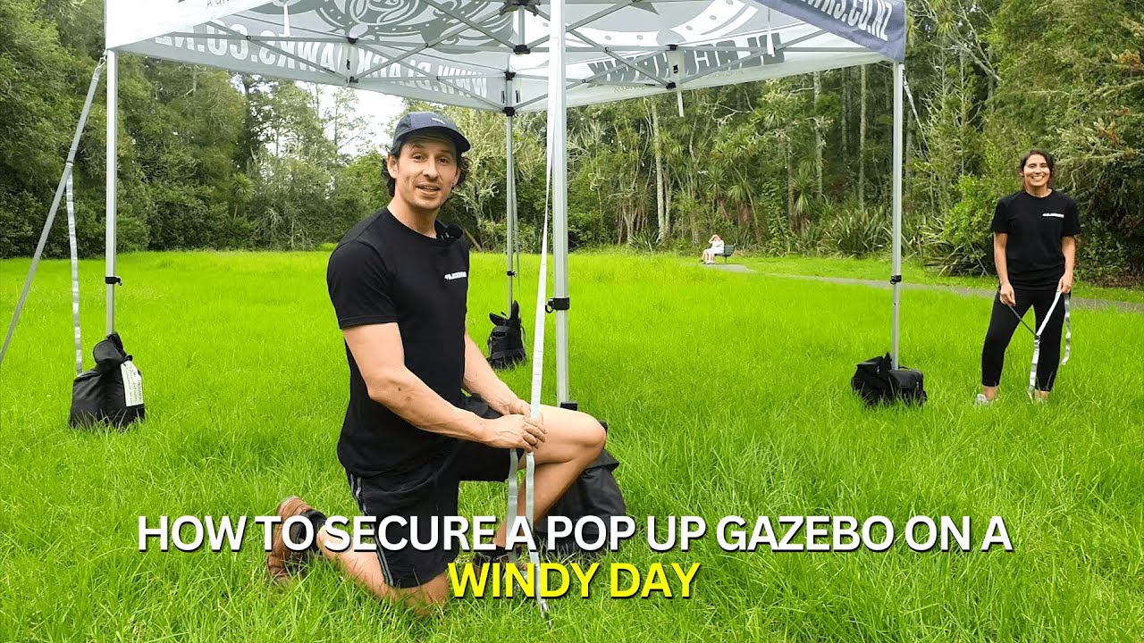 How To Secure A Pop-Up Gazebo On A Windy Day - Youtube