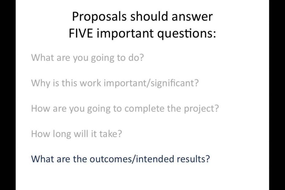 Writing Project Proposals - Youtube
